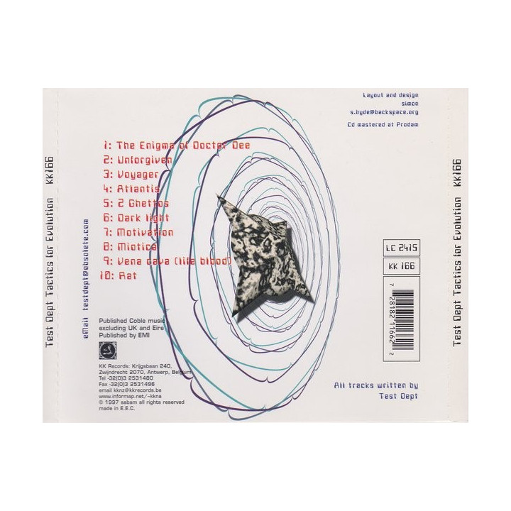 TEST DEPT CD TAC - TACTICS FOR EVOLUTION - 1CD