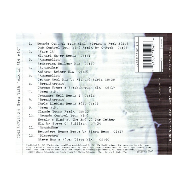 VATH SVEN - SIX IN THE MIX - 1CD