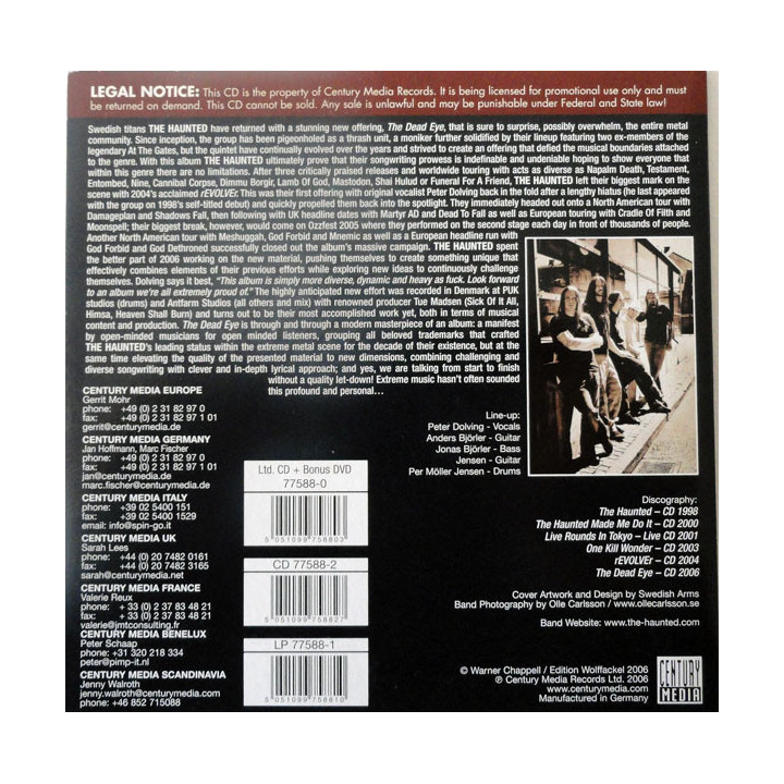 THE HAUNTED - THE DEAD EYE - CD