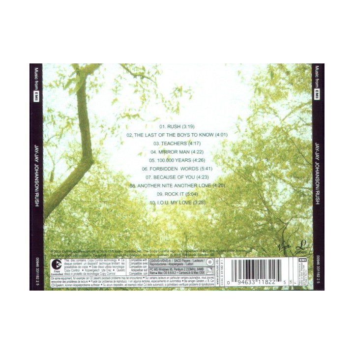 JAY JAY JOHANSON - RUSH  - CD