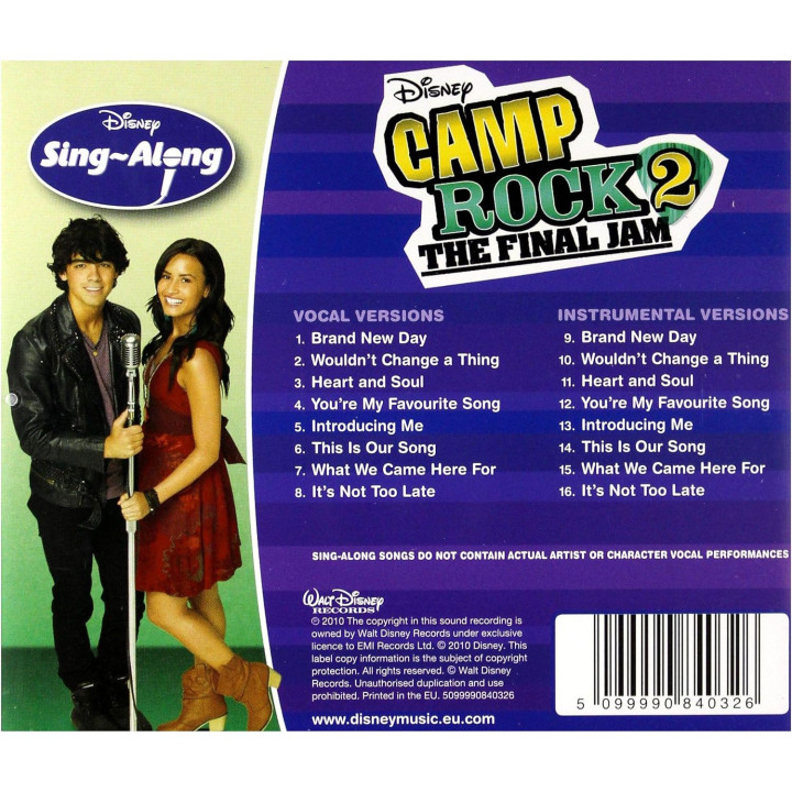 SING ALONG CAMP ROCK 2 THE FINAL JAM - CD