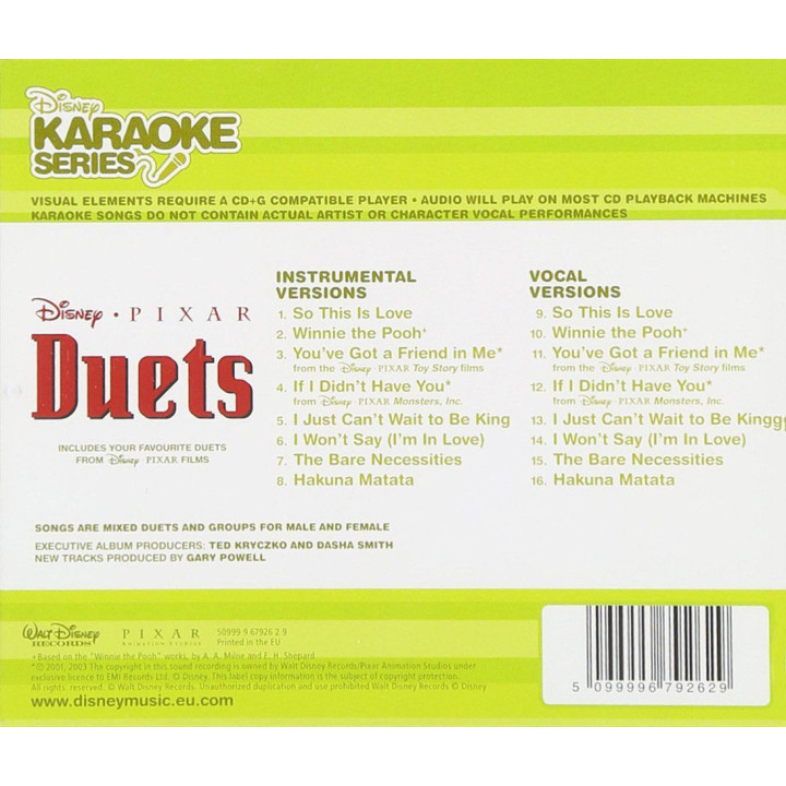 KARAOKE SERIES PIXAR DUETS - CD
